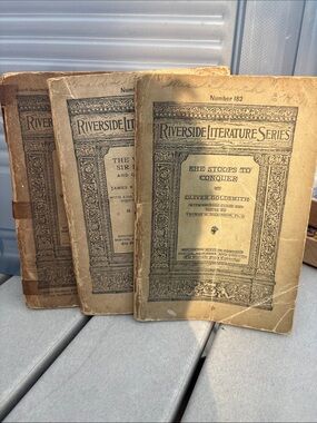 Riverside Literature Series Vintage Book Lot - Tan Covers